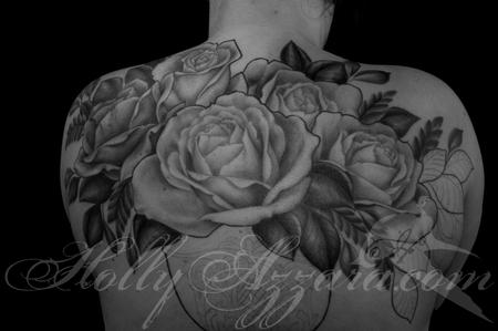 Holly Azzara - Roses in Vase Back Piece In Progress